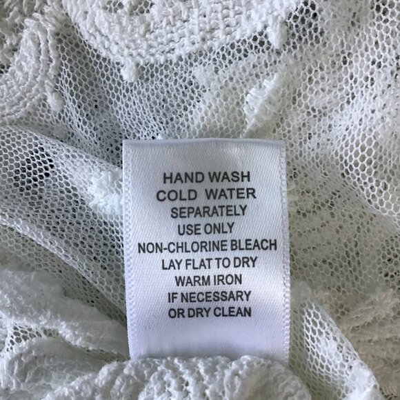 Rabbit Rabbit Rabbit Elbow Sleeve Ivory Lace Shrug Jacket Top Sz L - Picture 5 of 9